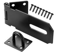 Litensh 3 Inch Door Padlock Hasp Latch Lock, 304 Stainless Steel Safety Packlock Clasp Door Clasp Hasp Lock Latch Hinges Lock for Door Black