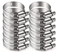 Litensh 35-57mm Stainless Steel Hose Clips, 12PCS Worm Gear Hose Pipe Clamp Adjustable Jubilee Clips, Duct Clamp Fuel Line Hose Clamps for Plumbing Automotive Pool Car Pond and Garden