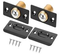 Litensh 4PCS Adjustable Closet Door Ball Catches for Internal Doors, Invisible Pantry Roller Ball Door Latch Catches Spring Roller Bearing Doors Catch Hardware for Cupboard Closet Black