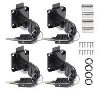 Litensh 4PCS Cam Lock 22mm, Security Cabinet Lock with Key Different Cupboard Lock for Furniture Mailbox Drawer Postbox Letterbox Household Office Door Locks Black