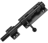 Litensh 6 Inch Heavy Duty Slide Gate Latch Bolt Safety Door Lock with Padlock Hole, 160mm 304 Stainless Steel Matte Black, 6 inch 160mm Length, 14mm Dia.