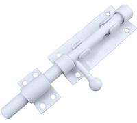 Litensh Heavy Duty Slide Gate Bolt Look Long Throw Door Bolt Latch with Padlock Hole, 304 Stainless Steel Barrel Sliding Gate Bolt Latch White Hardware,14mm Dia.160mm