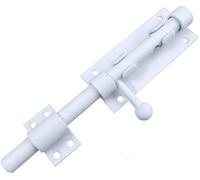Litensh Heavy Duty Slide Gate Latch Bolt Safety Door Lock with Padlock Hole, 304 Stainless Steel Barrel Gate Bolt Latch Hardware,14mm Dia. White (196MM)