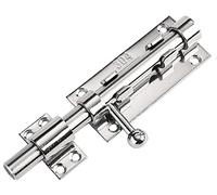 Litensh Heavy Duty Slide Gate Latch Bolt Safety Door Lock with Padlock Hole, 304 Stainless Steel Barrel Gate Bolt Latch, 14mm Dia. 160 mm 6 inch