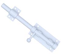 Litensh Heavy Duty Sliding Gate Latch Bolt Door Lock with Padlock Hole, Stainless Steel Safety Barrel Long Throw Shed Door Bolt Latch Lock for Gate, White Dia.12mm 8 inch