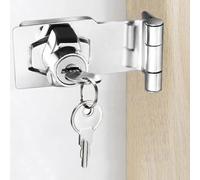 Litensh Keyed Hasp Lock Right Angle 90 Degrees Lock Hasp Twist Knob Keyed Locking Hasp Shed Locks Door Clasp Door Bolt Latch Buckle Small Hasp with Padlock Keys for Cupboard (4 Inch)