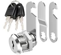 Litensh Letterbox Lock with 4 Keys, Lock for Post Box Drawer Lever Mailbox Cam Cupboard Cabinet Doors Locker Lock, Diameter 18 mm (1, 25MM)