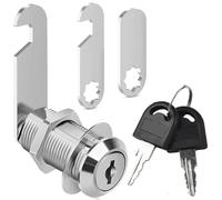 Litensh Security Cam with Different Keys, Mailbox Lock Letter Post Box Locks, Cabinet Drawer Cam Cupboard Toolbox Door Furniture Locker Lock Come with 2 Different Plates,35MM