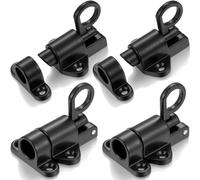 Litensh Self-Closing Latch, Spring Door Lock Latch,Resilient Bolt Latch, Spring Bolt Latch, Safety Automatic Spring Barrel Slide Door Lock with Screws for Gate Window Cabinet Shed Doors (2, Black)