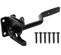 Litensh Self Locking Gate Latch, Automatic Gravity Lever, Door Latches, Garden Gate Lock, Stainless Steel Fence Lock, Hardware Lock Throwing Latch Bolt (Black)