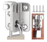 Litensh Stainless Steel Flip Gate Latch Door Bolt Latch Lock with Padlock Hasp for Shed Cabinet Barn Pet Cage, Left Open Silver Size S