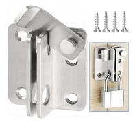 Litensh Stainless Steel Flip Gate Latch Door Bolt Lock with Padlock Hasp, Security Door Latch for Shed, Cabinet, Barn, Pet Cage & Sliding Door, Right Open Silver Size S