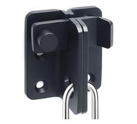 Litensh Stainless Steel Flip Latch Slide Bolt Latch Shed Lock Gate Lock Door Bolt Lock for Barn Cabinet Pet Cage Garden Bathroom Garage Sliding Door, Left Open (Black, S: 40 x 45)