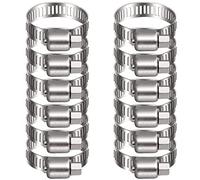 Litensh Stainless Steel Hose Clips, Worm Gear Hose Clamps Pipe Clamp, Duct Fuel Line Clamp for Plumbing Automotive Pool Car Pond and Garden (21-44MM, 12PCS)