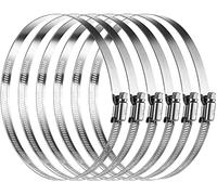 Litensh Stainless Steel Hose Clips, Worm Gear Hose Clamps Pipe Clamp, Duct Fuel Line Clamp for Plumbing Automotive Pool Car Pond and Garden (141-165MM, 6PCS)