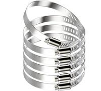 Litensh Stainless Steel Hose Clips Worm Gear Hose Pipe Clamp, Duct Clamp Fuel Line Clamp for Plumbing Automotive Pool Car Pond and Garden (65-89MM, 6PCS)