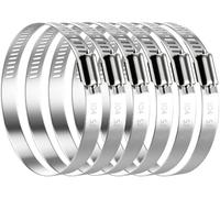 Litensh Stainless Steel Hose Clips Worm Gear Hose Pipe Clamps, Duct Clamp Fuel Line Clamp for Plumbing Automotive Pool Car Pond and Garden (52-76MM, 6PCS)