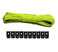 LiteOutdoors Guyline & Tensioner Kit - 60' - 1.8mm Ultralight Reflective Tent Cord, Lightweight Non-Slip Cord Adjusters, For Camping, Hiking, Backpacking Paracord Rope Guy Line