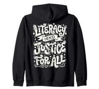 Literacy and Equity for Everyone Whimsical Art Zip Hoodie