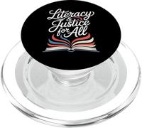 Literacy And Justice For All Book Lover Ban Reader Library PopSockets PopGrip for MagSafe