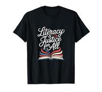 Literacy and Justice for All Book Lover Ban Reader Library T-Shirt