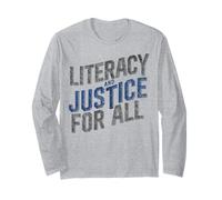 Literacy and Justice for All Equality Teacher Librarian Long Sleeve T-Shirt