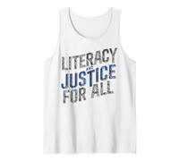 Literacy and Justice for All Equality Teacher Librarian Tank Top