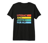 Literacy and Justice for All Motivational Bookworm Movement Premium T-Shirt