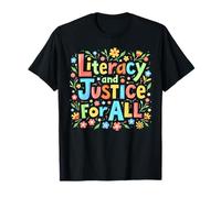 Literacy and Justice for All Protect Banned Books Library T-Shirt