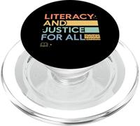 Literacy And Justice For All Teacher Librarian Graphic PopSockets PopGrip for MagSafe