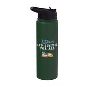 Literacy and Justice for All Teacher Reading Stainless Steel Insulated Water Bottle