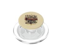 Literacy Changes Lives Reading Book Lover Design PopSockets PopGrip for MagSafe