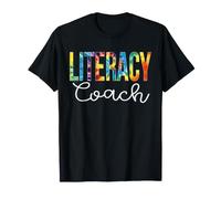 Literacy Coach Back to School Tie Dye Retro Rainbow T-Shirt
