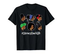 Literacy Coach Lifestyle Black Educator Reading Specialist Value Graphic T-Shirt, Men, Black, M