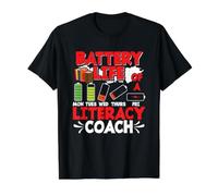 Literacy Coach Squad Back to School Interventionist Teacher Value Graphic T-Shirt, Men, Black, L