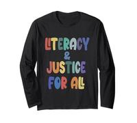 Literacy Justice Warrior Book Lover Reading Advocate Design Long Sleeve T-Shirt