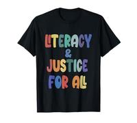 Literacy Justice Warrior Book Lover Reading Advocate Design T-Shirt