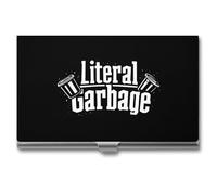 Literal Garbage Business Card Wallet Credit Card Holder Metal Square Small Pocket Purse