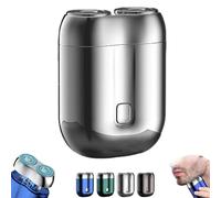 Literalous Mini Shaver, Upgrade Portable New Model Voalsz Mini Dual-Head Electric Razor, Onnowadays Shaver, Rechargeable Waterproof Compact Electric Razor (Silver)