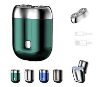 Literalous Shaver, 2025 New Upgrade Pocket Shaver USB Mini Shavers,Literalous Portable Rotary Dual Ring Electric Razor, Compact Shave for Home, Travel, Car (Green)
