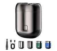 Literalous Shaver, 2025 New Upgrade Pocket Shaver USB Mini Shavers, Portable Rotary Dual Ring Electric Razor, Compact Shave for Home, Car, Travel (Gray)