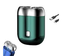Literalous Shavers, 2025 New Upgrade Pocket Shaver USB Mini Shavers, Beard Shaver Traveler and Portable Suitcase Design, New Model Mini Dual-Head Electric (Green)