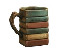 Literary Book Mug, 350ml Coffee Cup, 3D Design Coffee Mug with Heat Resistant Build, Reusable Ceramic Tea Vessel, Vintage Style Reading Accessory, Beverage Cup for Home and Office