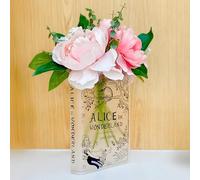 Literary Classics Acrylic Book Vase Home Décor Gifts for Reader, Book Lover and Flower Enthusiasts (Frosted_Alice)