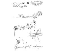 Literary dandelion rose waterproof tattoo stickers waterproof long-lasting clavicle fresh personality tattoo stickers