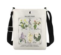 Literary Floral Chart Gift Herbology Wild Flowers Gift Botanical Language Of Flowers Crossbody Bag (Floral Chart cb UK)
