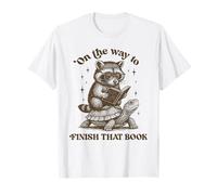 Literary Girl bookish Raccoon Vintage Funny reading gift T-Shirt