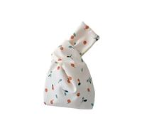 Literary Portable Floral Knot Wrist Bag Women Top Handle Tote Bag Purses Handbags Shopping Bag Phone Key Pouch For Walks, Color-08, One Size