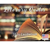 Literary Quotes Calendar 2026 Famous Writers Monthly Wall Calender 12 Month | American Made In The USA