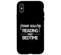 Literary Rebellion Reading Past Bedtime Bookworm Humor Case for iPhone X/XS